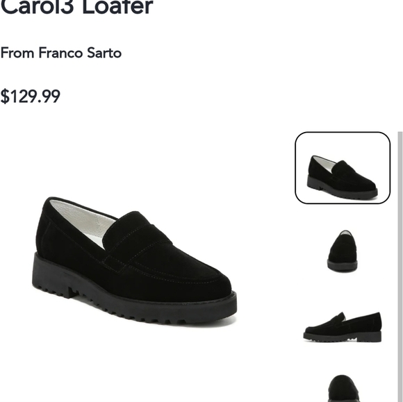 NWOT Franco Sarto Carol 3 Genuine Suede Loafers in Black Sz. 9.5 - Picture 13 of 13